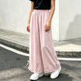 thumbnail image 2 of Lmnyox Wide Leg Pants for Girls Fashion Cute Baggy High Waist Trousers Lightweight Solid Color Workout Pants, 2 of 8