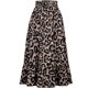 thumbnail image 2 of Falda elástica con dobladillo con volantes y estampado de leopardo de cintura alta para mujer Falda midi plisada larga y fluida elegante, 2 of 4