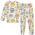 thumbnail image 2 of Dailycode Cotton Pajama Set Snug Fit Long Sleeve Top and Pants for 18M-8Y Owls Flower Plant, 2 of 7