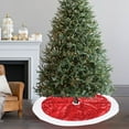 thumbnail image 4 of Polyester Christmas Tree Skirt 80cm Christmas Tree Skirt Cloth Red Classic Elementals Design for Festive Holiday Decorations(1PCS) JASKFLY, 4 of 8