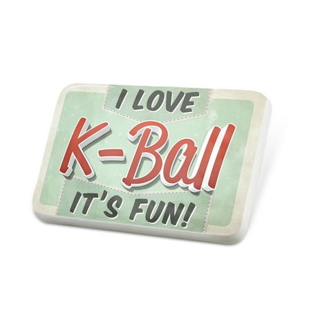 Porcelein Pin I Love KBall, Vintage design Lapel Badge – NEONBLOND