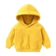 thumbnail image 2 of Jinhomg Little Boys Girls Sweatshirt Toddler Kid Long Sleeve Hooded Tops Kids Warm Comfy Solid Fall Hoodies Yellow 4-5 Years, 2 of 5