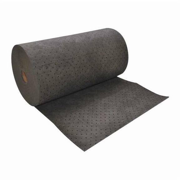 Sorbent Roll, 25 gal, 32 in x 150 ft, Universal, Gray, Polypropylene