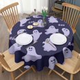 thumbnail image 3 of Skeleton Print Halloween Tablecloth 60 Inch Round - Waterproof Washable Spooky Scary Skull Artwork, 3 of 6