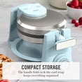 thumbnail image 4 of Martha Stewart Rotating Waffle Maker, 180° Flip, Ceramic Nonstick, Sky Blue, 4 of 5