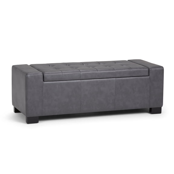 Simpli Home Laredo 51W Large Storage Ottoman Bench