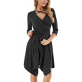 thumbnail image 4 of Unique Femmes Tricot Robe Slim Élégante Dames Robe Mode Irrégulière Ourlet Swing Sortir Ensemble Partie Porter Manches Longues Robe Maxi, 4 of 5