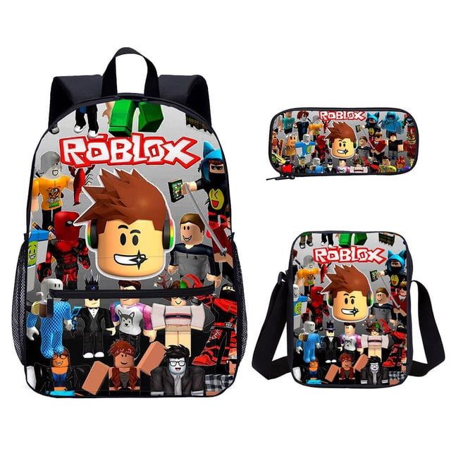 Mochila periférica de Anime Roblox Game para hombres y mujeres, juego de cuatro piezas, mochila escolar para estudiantes de primaria y secundaria