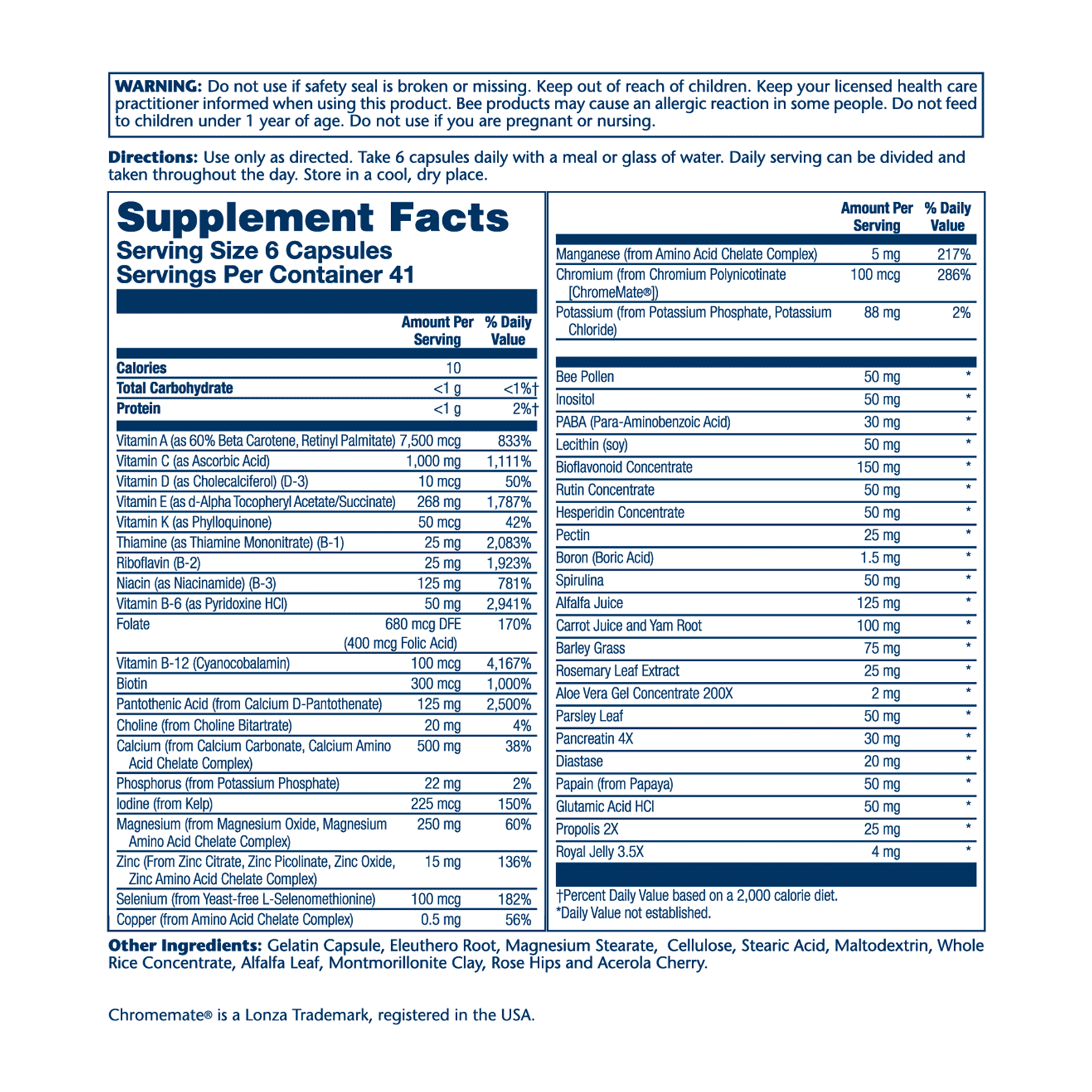Solaray Spectro Multivitamin, No Iron | Cal/Mag, Energizing Greens & Herbs w/ Digestive Enzymes | 42 Serv | 250 Caps