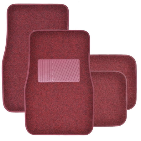 BDK Premium Heavy-Carpeted Car Floor Mats for Car, 4-Piece, Extra Carpet Cushion, Rubberized