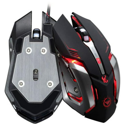 3500 DPI 6 Button Optical Custom Macros USB Wired Gaming Steel Mouse Mice