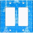thumbnail image 6 of Metal Light Switch Plate Cover Romantic Paris Eiffel Tower Blue Letter PRS004, 6 of 13