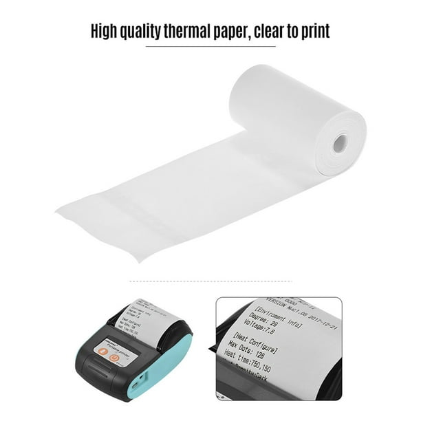 10 Rouleaux Appareil Photo Impression Papier, Rouleau thermique 57 x 25MM,  Papier Thermique Auto-adhésif Blanc, Papier d'impression
