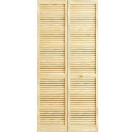 Kimberly Bay Louvered Wood Primed Bi-Fold Door