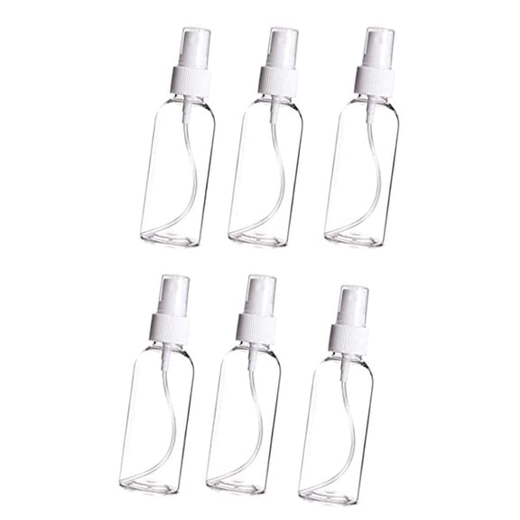 6PCS Small Spray Bottle 2 Oz/50Ml, Clear Empty Spray Bottles for Cleaning, Mini Travel Items, Fine Mist Plastic Mini Travel Bottles, Small Travel Containers, Refillable Liquid Containers