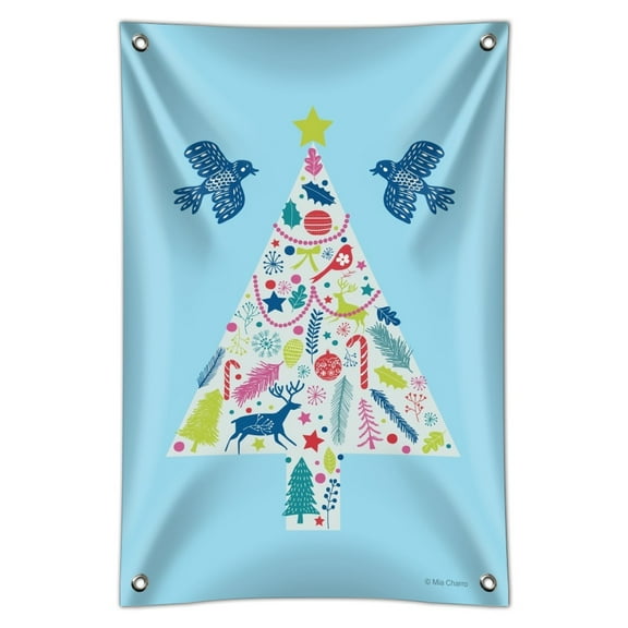 Folk Christmas Tree Home Business Office Sign