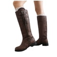 thumbnail image 3 of Guttear Women's Knee High Boots, Casual Tall Riding Boots Low Flat Heel, Wide Calf and Inner Zipper, 3 of 8