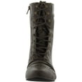 thumbnail image 3 of Refresh Lee-01 Women's Mid Calf Combat Boots on Oxford Structure, Taupe, 7, 3 of 4