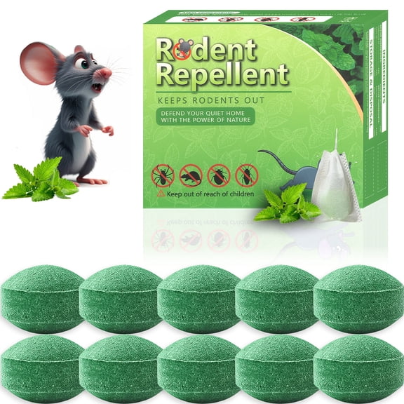 Vamoo 10PCS Peppermint Oil Rat Repellent for House Repel Mice and Rats Rodent Control