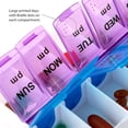 thumbnail image 4 of StarZe 7 Day AM/PM Pill Box Organizer,Protable Vitamin Case,Weekly Medicine Organizer, Large Compartments, 2 Times a Day, Blue and Clear Lids(2pcs), 4 of 10