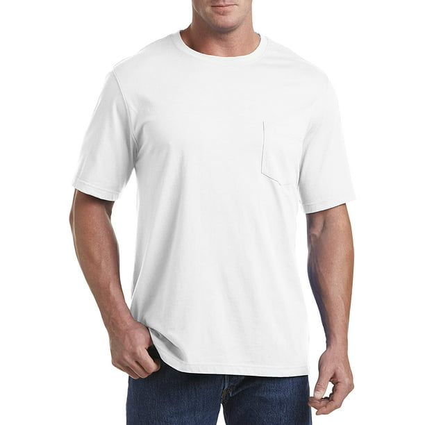 Harbor Bay Moisture-Wicking Pocket T-Shirt - Men's Big and Tall White ...