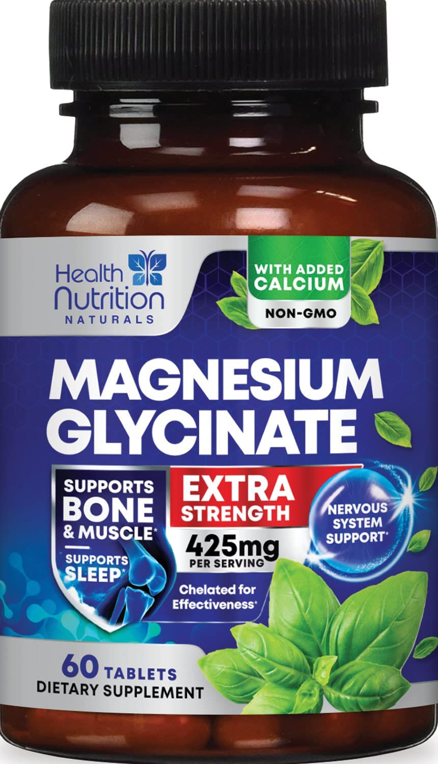 Magnesium Glycinate High Absorption Chelated Capsules 425mg Highly