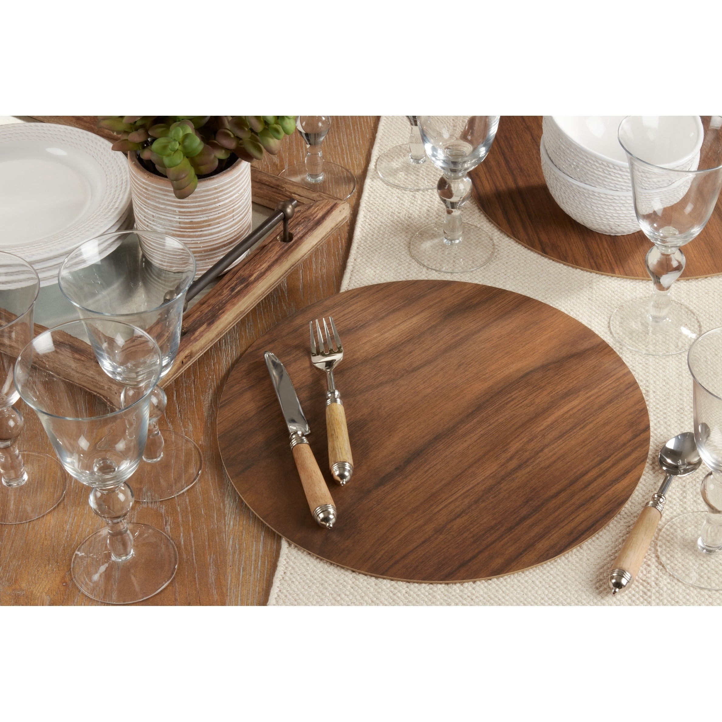 Saro Lifestyle Wooden Print Placemat (Set of 4)