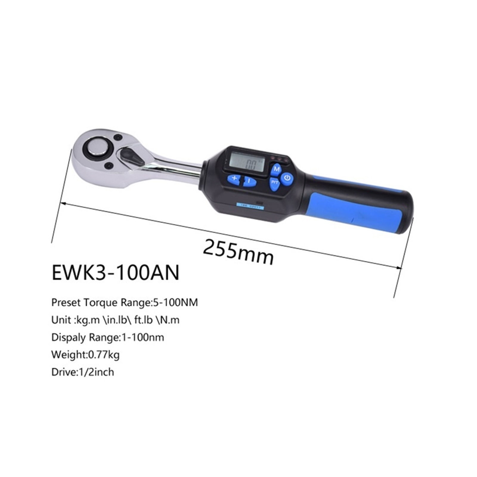 Adjustable Mini Beam Electronic Digital Torque Wrench 1/4DR 3/8 1/2 1.5-100nm 4 Torque Units Inch Lb ,Multifunctional