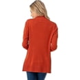 thumbnail image 4 of Cielo 1985 Women's Open Long Cardigan Sweater with Pockets - By The Simply Fashion Rust S, 4 of 7
