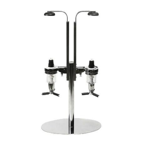 

2-Bottle Drink Dispenser Stand Bar Optic Drinks Dispenser Steel Bar Rack