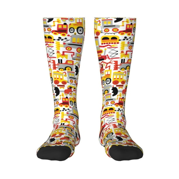 Fotbe Cars Calcetas Divertidas Estampadas para Hombre y Mujer, Calcetas de Algodón hasta la Rodilla para Caminar, Correr, Enfermería y Embarazo