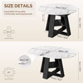 thumbnail image 3 of Hawsaiy 43.3-59 in Extendable Oval Dining Table for 4-6, Space-Saving Round Kitchen Table with Hidden Leaf Storage & Bottom Shelf for Small Space, White, 3 of 10