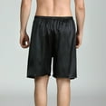 thumbnail image 5 of Defitshape Men's Satin Sleep Shorts Boxers Underwea Pj Pajama Bottom Casual Nightwear Bunched Loungewear Cool Summer Elastic Black Medium, 5 of 5