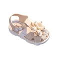thumbnail image 7 of Dpityserensio Toddler Baby Girls Bow Open Toe Sandals Soft Sole Princess Shoes Sandals Beige 0-3 Months, 7 of 7