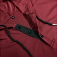 thumbnail image 4 of WTOBBY Men's Hooded Button-Up Long Sleeve T-Shirt Casual Three-Button Design, Comfortable Solid Color Top for Daily Wear, Layering, and Cool Weather Outfits,Wine 2XL, 4 of 6