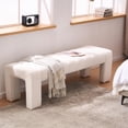 thumbnail image 5 of Velvet End of Bed Bench Upholstered Modern 59" Bedroom Bench for King Bed Bench Tufted Window Bench Comfy Long Ottoman for Living Room/Entry/Indoor, 5 of 7