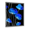 thumbnail image 2 of Designart 'Detail of Blue Flowers On Black Background II' Traditional Framed Art Print, 2 of 4