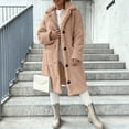 thumbnail image 4 of Perfectbot Women's Sherpa Fleece Coat Lapel Collar Long Sleeve Button Down Teddy Jacket Warm Winter Outerwear, 4 of 8