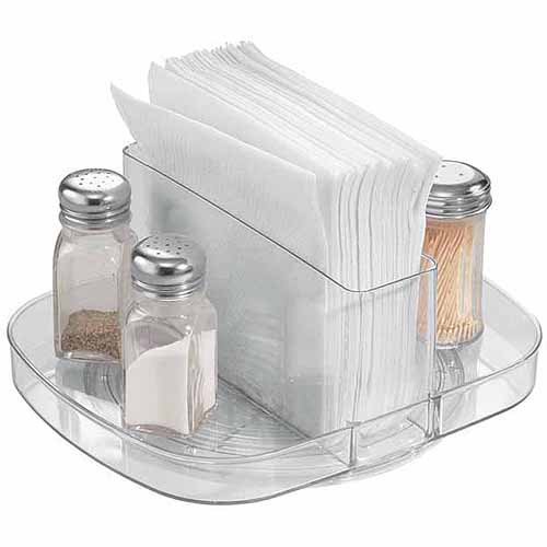 InterDesign Linus Lazy Susan Turntable Napkin and Condiments Holder