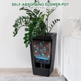 thumbnail image 3 of 30" Tall Planters Set of 2, Outdoor＆Indoor Black Planter Pots, High Front Porch Planter Pots with Drainage Holes＆Water Level Monitor Movable Wheels ＆Inner Bucket, Automatic Watering, Black, 3 of 6