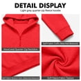 thumbnail image 6 of Sorvello Men's Fleece Big and Tall Hoodie Quarter Zip Fuzzy Sweatshirt Classic Warm Comfy Athletic Work Casual Fall Winter Top for Men Red XXL, 6 of 8