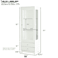 thumbnail image 2 of 71'' Freestanding Display Cabinet with 2 Storage Drawers, Upholstered Pantry with Ceiling Light,Wine Cabinet with Glass Door and Adjustable Shelves, 2 of 6