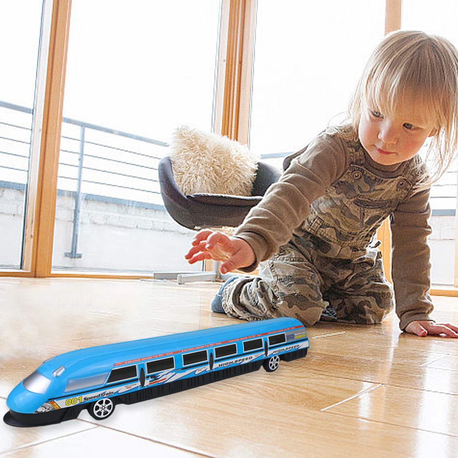 WtZbdo Toys Bullet Train Pull Back Toy High Speed City Train