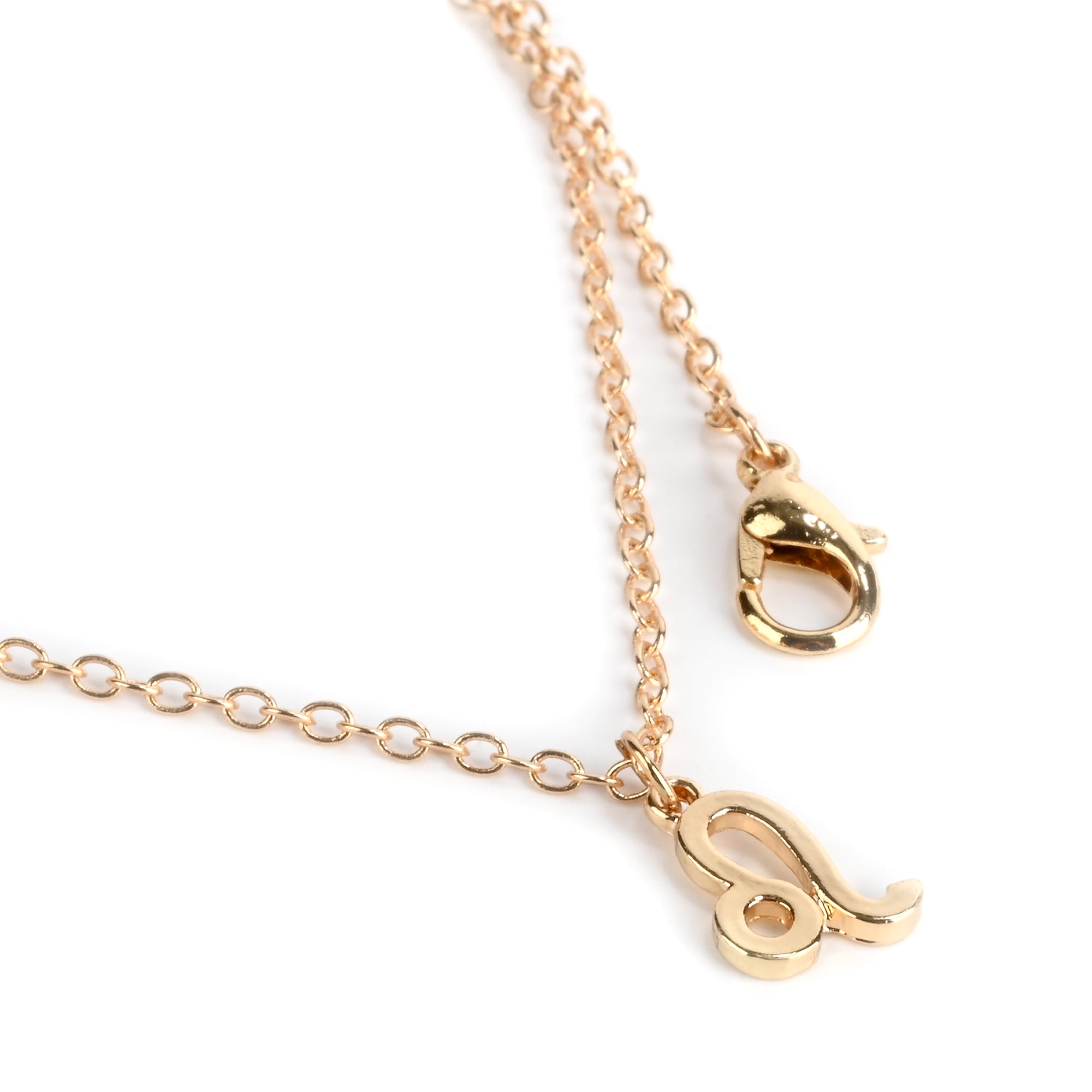 Claire's Girls Women And Girls Gold Zodiac Leo Necklace Set, Lobster Closure, 2-Pack, 38357