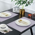 thumbnail image 3 of Placemats Set of 8 for Dining Table, Table Placemats, Rectangular PVC Vinyl, 18x12 Inches - Silver, 3 of 7