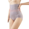 thumbnail image 4 of adviicd Women Elastic Waist Tummy Control Panties Body Shaper High Waisted Shapewear Briefs Lifter Corset Seamless Light Purple, L, 4 of 9