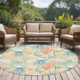 thumbnail image 4 of Round Rugs 5 Ft, Teal Red Coastal Non Slip Area Rugs for Kitchen Bedroom Entryway, Jellyfish Nautical Beach Coral Starfish Washable Carpet Runner Rug Floor Mats for Bedroom Home Decor, 4 of 8