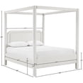 thumbnail image 4 of Bowery Hill Contemporary Cream Linen Textured Fabric Upholstered Queen Bed, 4 of 11