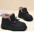 thumbnail image 4 of Women's Platform Winter Boots Cute Beaded Bow High Top Slip on Platform Snow Booties Casual Cold Weather Warm Loafers Black Size 7, 4 of 6