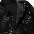 thumbnail image 6 of TiaoBug Kids Boys Shiny Sequins Long Sleeve Shirt Jazz Latin Street Dance Disco Party Top with Hat Black 7-8, 6 of 7